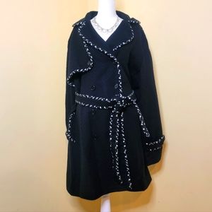 Classic Navy Trench Coat with updated styling Lane Bryant size 18